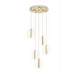 Avizemoda Lovena 5'Li Ledli Dim. Kumandalı Modern Lüks Sarkıt Avize (3 Renk Led; Sarı-Beyaz-Gün ışığı) - GOLD