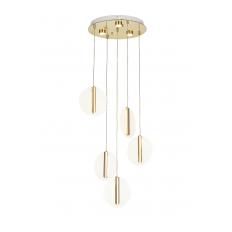 Avizemoda Lovena 5'Li Ledli Dim. Kumandalı Modern Lüks Sarkıt Avize (3 Renk Led; Sarı-Beyaz-Gün ışığı) - GOLD