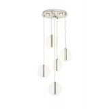 Avizemoda Lovena 5'Li Ledli Dim. Kumandalı Modern Lüks Sarkıt Avize (3 Renk Led; Sarı-Beyaz-Gün ışığı) - KROM