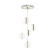 Avizemoda Lovena 5'Li Ledli Dim. Kumandalı Modern Lüks Sarkıt Avize (3 Renk Led; Sarı-Beyaz-Gün ışığı) - KROM