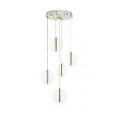 Avizemoda Lovena 5'Li Ledli Dim. Kumandalı Modern Lüks Sarkıt Avize (3 Renk Led; Sarı-Beyaz-Gün ışığı) - KROM