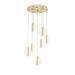 Avizemoda Lovena 7'Li Ledli Dim. Kumandalı Modern Lüks Sarkıt Avize (3 Renk Led; Sarı-Beyaz-Gün ışığı) - GOLD