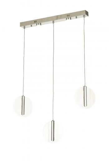 Avizemoda Lovena 3'Lü Ledli Dim Kumandalı Modern Yemek Masası Üstü Avize 3 Renk Led; Sarı-Beyaz-Gün ışığı-Krom