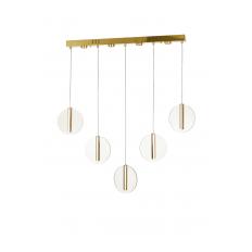 Avizemoda Lovena 5'Li Ledli Dim Kumandalı Modern Yemek Masası Üstü Avize 3 Renk Led; Sarı-Beyaz-Gün ışığı-GOLD