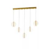 Avizemoda Lovena 5'Li Ledli Dim Kumandalı Modern Yemek Masası Üstü Avize 3 Renk Led; Sarı-Beyaz-Gün ışığı-GOLD