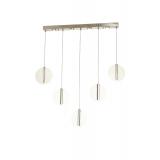 Avizemoda Lovena 5'Li Ledli Dim Kumandalı Modern Yemek Masası Üstü Avize 3 Renk Led; Sarı-Beyaz-Gün ışığı-KROM