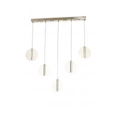 Avizemoda Lovena 5'Li Ledli Dim Kumandalı Modern Yemek Masası Üstü Avize 3 Renk Led; Sarı-Beyaz-Gün ışığı-KROM