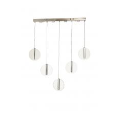 Avizemoda Lovena 5'Li Ledli Dim Kumandalı Modern Yemek Masası Üstü Avize 3 Renk Led; Sarı-Beyaz-Gün ışığı-KROM