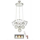 Avizemoda Elsa 4'lü Power Ledli Dimmerli Kumandalı Modern Avize, 3 Renk: (sarı-beyaz-gün Işığı )- Krom