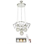 Avizemoda Elsa 4'lü Power Ledli Dimmerli Kumandalı Modern Avize, 3 Renk: (sarı-beyaz-gün Işığı )- Krom