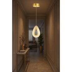 Avizemoda Dali Tekli Ledli Modern Lüks Sarkıt Avize (3 RENK LED; SARI-BEYAZ-GÜN IŞIĞI) - Gold