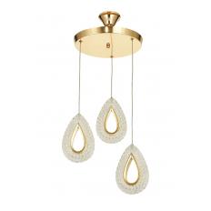 Avizemoda Dali 3'Lü Ledli Dim Kumandalı Modern Akrilik Sarkıt Avize (3 Renk Led; Sarı-Beyaz-Gün ışığı) - GOLD