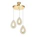 Avizemoda Dali 3'Lü Ledli Dim Kumandalı Modern Akrilik Sarkıt Avize (3 Renk Led; Sarı-Beyaz-Gün ışığı) - GOLD