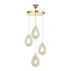 Avizemoda Dali 4'Lü Ledli Dim Kumandalı Modern Akrilik Sarkıt Avize (3 Renk Led; Sarı-Beyaz-Gün ışığı) - GOLD