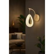 Avizemoda Dali Ledli Dimmer Modern Lüks Aplik (3 RENK LED; SARI-BEYAZ-GÜN IŞIĞI) - Gold