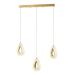 Avizemoda Dali 3'Lü Ledli Dim Kumandalı Modern Yemek Masası Üstü Avize (3 Renk Led; Sarı-Beyaz-Gün ışığı)-GOLD