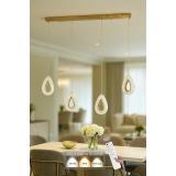 Avizemoda Dali 4'Lü Ledli Dim Kumandalı Modern Yemek Masası Üstü Avize (3 Renk Led; Sarı-Beyaz-Gün ışığı)-GOLD