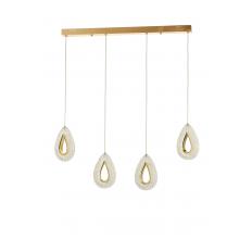 Avizemoda Dali 4'Lü Ledli Dim Kumandalı Modern Yemek Masası Üstü Avize (3 Renk Led; Sarı-Beyaz-Gün ışığı)-GOLD