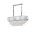 Avizemoda Palmira 75x35 Cm Kristal Taşlı Lüks 3 Katlı Yemek Masası Üstü Avize 6'lı - (Gümüş Yaldız)