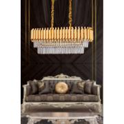 Avizemoda Palmira 75x35 Lik Kristal Taşlı Lüks Avize - (sarı-yaldız)