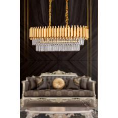 Avizemoda Palmira 75x35 Lik Kristal Taşlı Lüks Avize - (sarı-yaldız)
