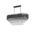 Avizemoda Palmira 75x35 Cm'lik 3 Katlı Prizma Kesim Kristal Taşlı Lüks Avize 6'lı - (siyah-krom)