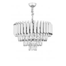 Avizemoda Palmira 45'lik Prizma Kesim Kristal Taşlı Lüks Avize - (gümüş-yaldız)