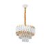 Avizemoda Palmira 35 lik Prizma Kesim Kristal Taşlı Lüks Salon Avize - (Beyaz Gold)