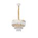 Avizemoda Palmira 35 lik Prizma Kesim Kristal Taşlı Lüks Salon Avize - (Beyaz Gold)