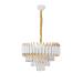 Avizemoda Palmira 45 lik Prizma Kesim Kristal Taşlı Lüks Salon Avize - (Beyaz Gold)