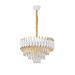Avizemoda Palmira 45 lik Prizma Kesim Kristal Taşlı Lüks Salon Avize - (Beyaz Gold)