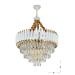 Avizemoda Palmira 55'lik Prizma Kesim Kristal Taşlı Lüks Salon Avize - (Beyaz-Gold)