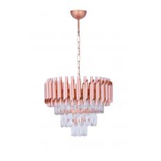 Avizemoda Palmira 40 cm'lik Kristal Taşlı Salon Oturma Odası Lüks Avize - (Rose Gold)