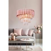Avizemoda Palmira 40 cm'lik Kristal Taşlı Salon Oturma Odası Lüks Avize - (Rose Gold)