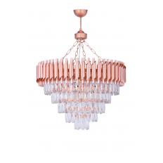 Avizemoda Palmira 60 cm'lik Kristal Taşlı Salon Oturma Odası Lüks Avize - (Rose Gold)