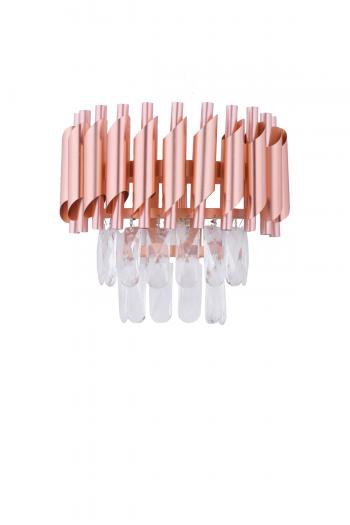 Avizemoda Palmira Prizma Kesim Kristal Taşlı Lüks Aplik - (Rose Gold)