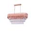 Avizemoda Palmira 75x35 Cm'lik 3 Katlı Prizma Kesim Kristal Taşlı Lüks Avize 6'lı - (Rose Gold)