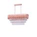 Avizemoda Palmira 75x35 Cm'lik 3 Katlı Prizma Kesim Kristal Taşlı Lüks Avize 6'lı - (Rose Gold)