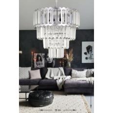 Avizemoda Lora 35 Cm'lik Kristal Cam Taşlı Lüks Avize - (gümüş Yaldız)