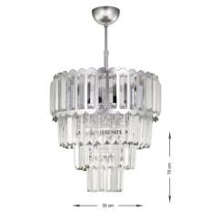 Avizemoda Lora 35 Cm'lik Kristal Cam Taşlı Lüks Avize - (gümüş Yaldız)
