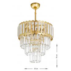 Avizemoda Lora 35 Cm'lik Kristal Cam Taşlı Lüks Avize - (sarı Yaldız)