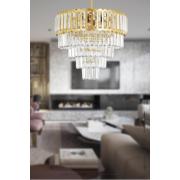 Avizemoda Lora 45 Cm'lik Kristal Cam Taşlı Lüks Avize - (sarı Yaldız)