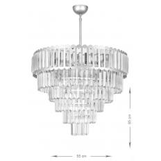 Avizemoda Lora 55 Cm'lik Kristal Cam Taşlı Lüks Avize - (gümüş Yaldız)