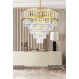 Avizemoda Lora 55 Cm'lik Kristal Cam Taşlı Lüks Avize - (sarı Yaldız)