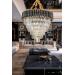 Avizemoda Palmira 60 Cm'lik Kristal Taşlı Lüks Avize 6'lı - (siyah-gold)