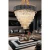 Avizemoda Palmira 60 Cm'lik Kristal Taşlı Lüks Avize 6'lı - (siyah-gold)