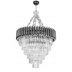 Avizemoda Palmira 60 Cm'lik Kristal Taşlı Lüks Avize 6'lı - (siyah-krom)