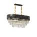 Avizemoda Palmira 75x35 Cm Kristal Taşlı 3 Katlı Lüks Yemek Masası Üstü Avize 6'lı - (siyah-gold)