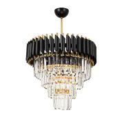 Avizemoda Palmira 45'lik Kristal Taşlı Lüks Avize - (SİYAH-GOLD)