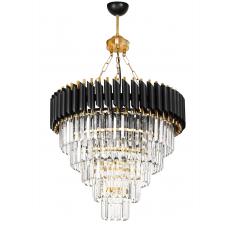 Avizemoda Palmira 55 Cm'lik Kristal Taşlı Lüks Avize 5'li - (siyah-gold)
